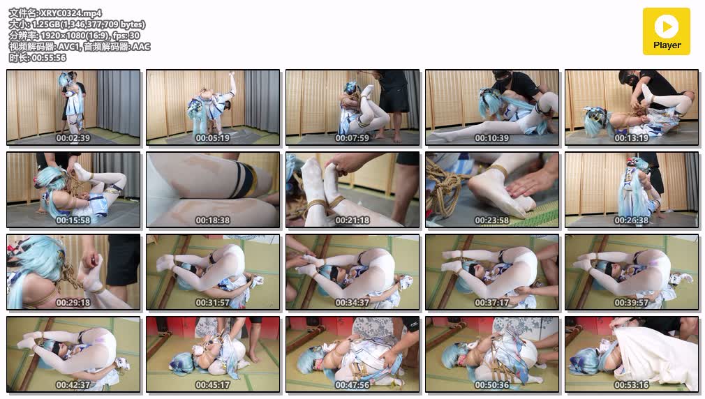 XRYC0324【象人工作室】小0cos格蕾修 极限驷马吊缚涂摸润滑油 海老缚后高手放置装袋.jpg