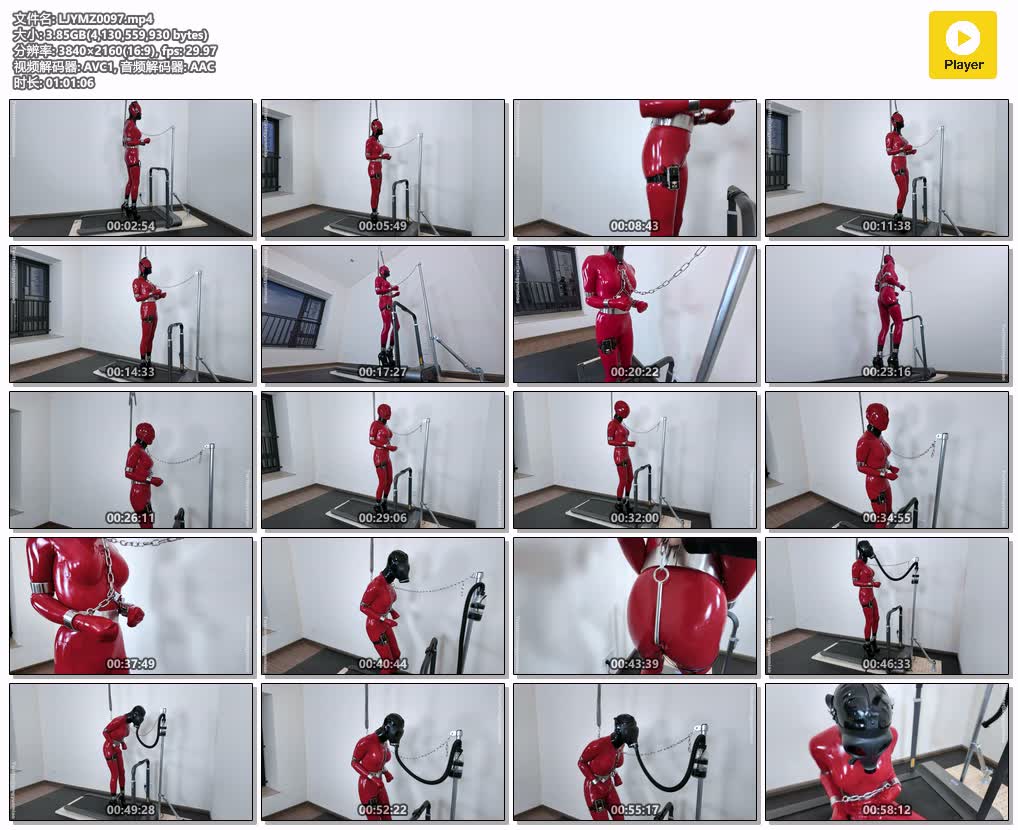 LJYMZ0097【鹿角与猫爪】全身金属镣铐拘束 金属腰带束腰 手铐锁到腰带上 臂铐向后收紧.jpg