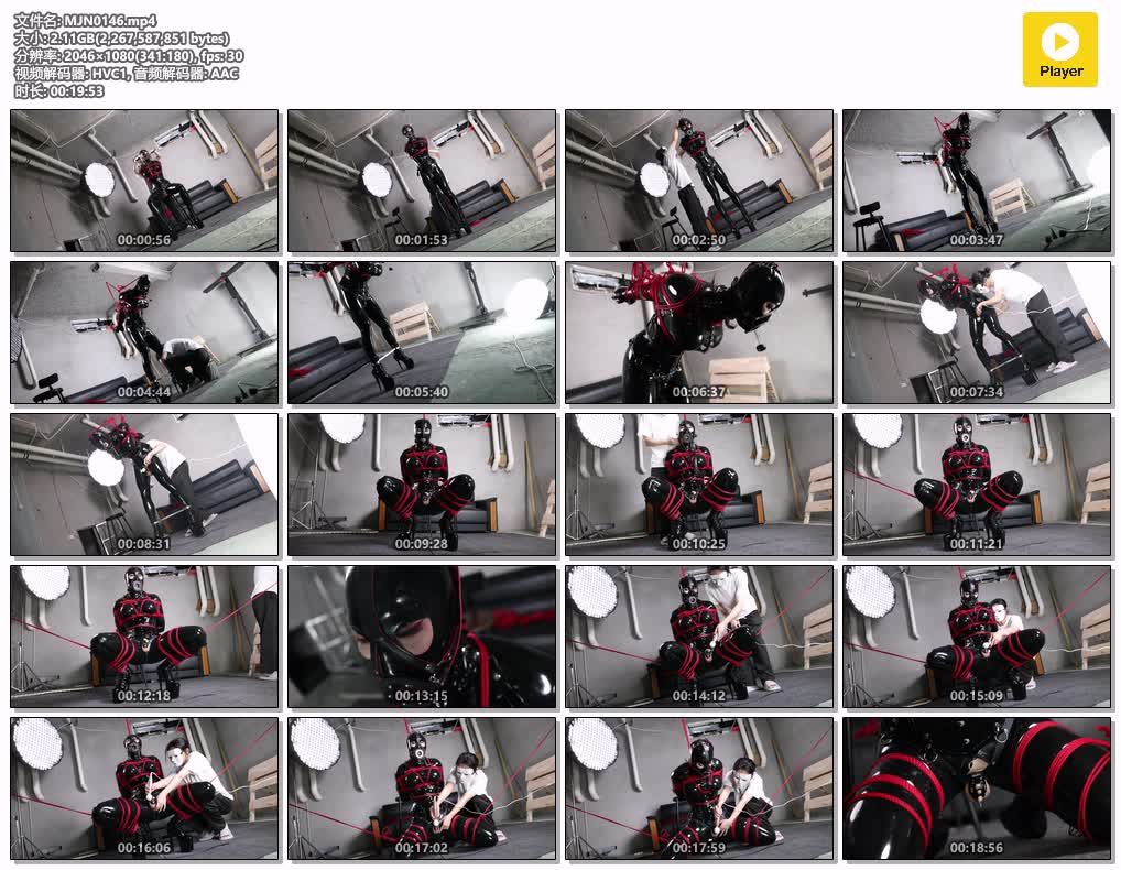 MJN0146【面具男伪娘】210身高的锁奴胶衣男娘被逮住在地下室锁涉榨干 20cm高跟鞋后高.jpg